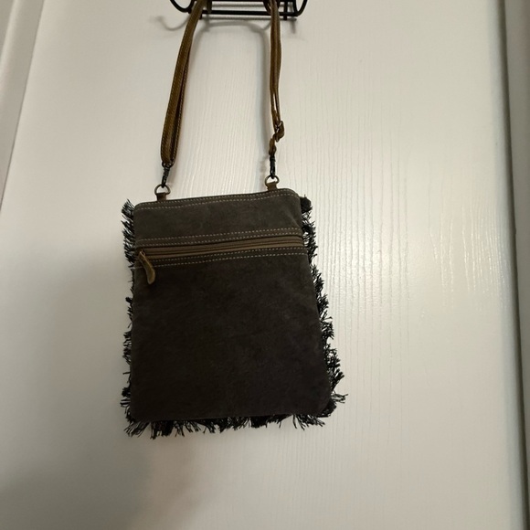 Myra Crossbody Gray and Black Patterned Women's Bag - Picture 9 of 12